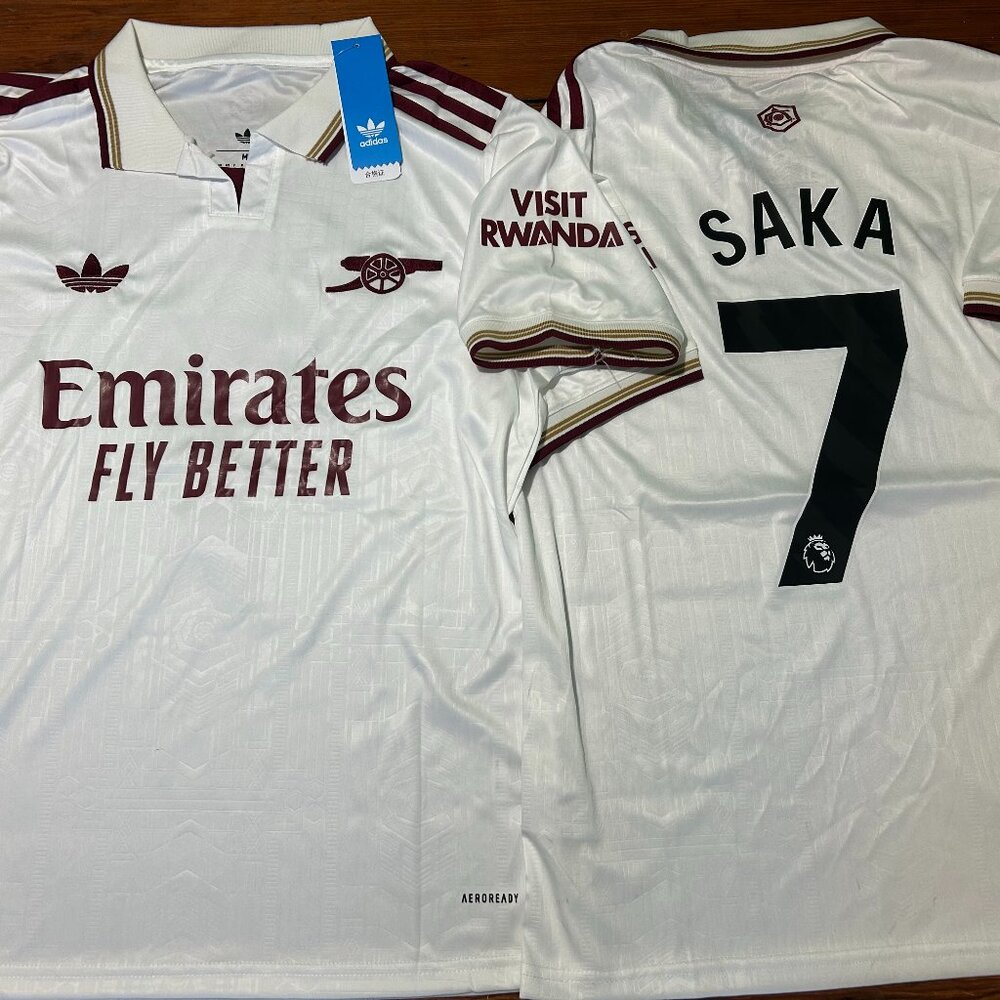 English premier ARSENAL FC BUKAYO SAKA Men's JERSEY Sz M,L,XL,2XL New w tags